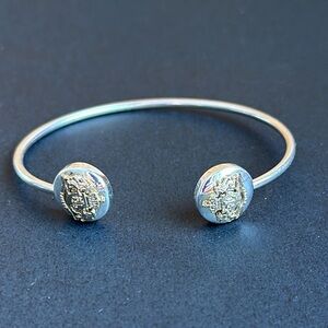 Lauren Ralph Lauren Crest Open Cuff Bracelet 2 Tone Silver Gold